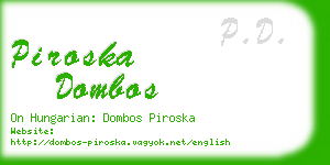 piroska dombos business card